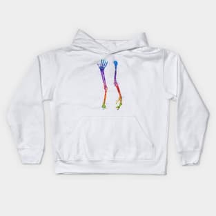 Arm Bones Colorful Watercolor Anatomy Kids Hoodie